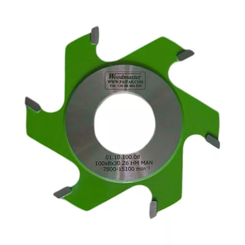 Nutfräser, 100x8x30mm, Bohrung 30mm, Z6, Hartmetall (HW), mit gelöteten Schneiden, stapelbar