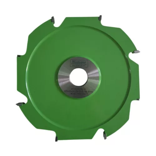 Nutfräser mit Vorschneidern, 220x12x30mm, Bohrung 30mm, Z4 V2+2, HW, mit gelöteten Schneiden