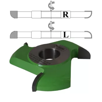   Viertelstabfräser (Radienfräser), R35mm, 150x38x30mm, Bohrung 30mm, Z3, Hartmetall (HW), konvex, L