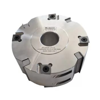   Falzmesserkopf mit Vorschneidern, 125x51x30mm, Z4 V8, Hartmetall (HW), mit Wendeplatten