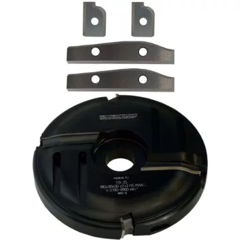   Abplatt-Messerkopf mit Vorschneider-L (links, unten)-HS (HSS)