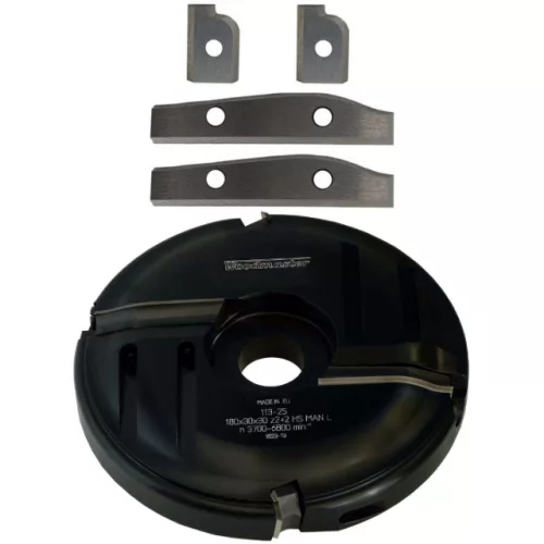 Abplatt-Messerkopf mit Vorschneider-L (links, unten)-HS (HSS)